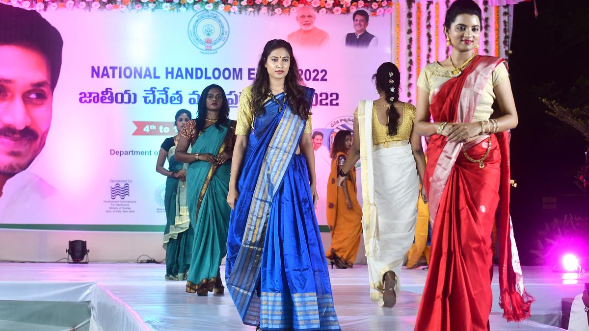 Ramp walk showcases versatility of handloom garments The Hindu